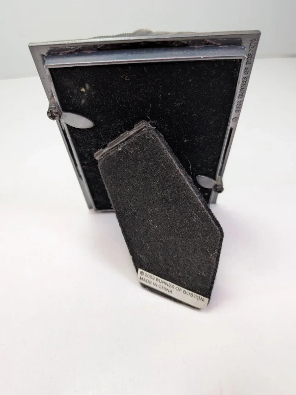 VTG Burnes of Boston Jeweled Mini Picture Frames Trio Pewter Tone Set of 3